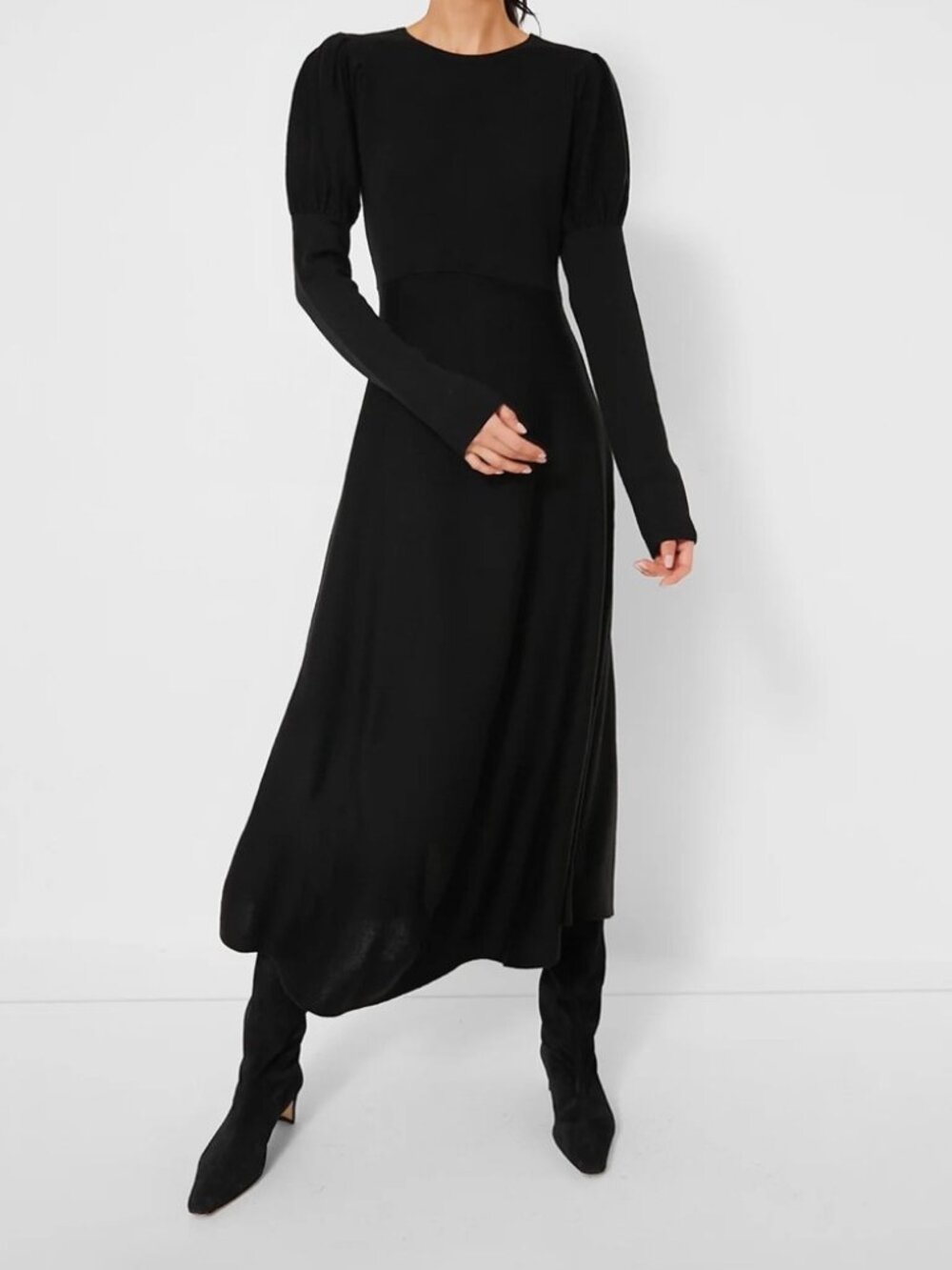 Pomander Place Brielle Black Sweater Dress 100% Acrylic Long Sleeve Size M